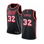 Men's Nike Miami Heat #32 Shaquille O'Neal Swingman Black Black Fashion Hardwood Classics NBA Jersey