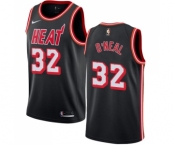 Men's Nike Miami Heat #32 Shaquille O'Neal Swingman Black Black Fashion Hardwood Classics NBA Jersey