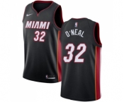 Men's Nike Miami Heat #32 Shaquille O'Neal Swingman Black Road NBA Jersey - Icon Edition