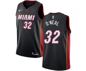 Men's Nike Miami Heat #32 Shaquille O'Neal Swingman Black Road NBA Jersey - Icon Edition