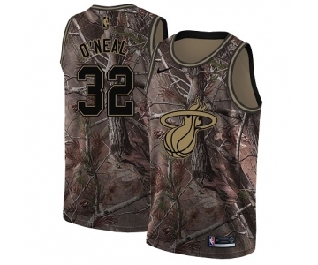 Men's Nike Miami Heat #32 Shaquille O'Neal Swingman Camo Realtree Collection NBA Jersey