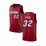 Men's Nike Miami Heat #32 Shaquille O'Neal Swingman Red NBA Jersey Statement Edition