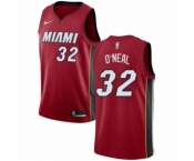 Men's Nike Miami Heat #32 Shaquille O'Neal Swingman Red NBA Jersey Statement Edition