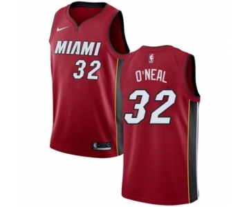 Men's Nike Miami Heat #32 Shaquille O'Neal Swingman Red NBA Jersey Statement Edition