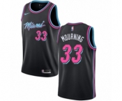 Men's Nike Miami Heat #33 Alonzo Mourning Authentic Black NBA Jersey - City Edition