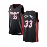 Men's Nike Miami Heat #33 Alonzo Mourning Swingman Black Road NBA Jersey - Icon Edition