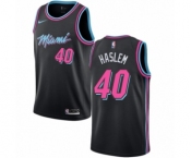 Men's Nike Miami Heat #40 Udonis Haslem Swingman Black NBA Jersey - City Edition