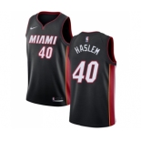 Men's Nike Miami Heat #40 Udonis Haslem Swingman Black Road NBA Jersey - Icon Edition