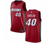 Men's Nike Miami Heat #40 Udonis Haslem Swingman Red NBA Jersey Statement Edition