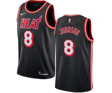 Men's Nike Miami Heat #8 Tyler Johnson Swingman Black Black Fashion Hardwood Classics NBA Jersey