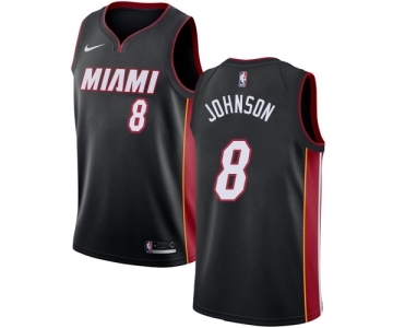 Men's Nike Miami Heat #8 Tyler Johnson Swingman Black Road NBA Jersey - Icon Edition