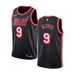 Men's Nike Miami Heat #9 Kelly Olynyk Swingman Black Black Fashion Hardwood Classics NBA Jersey