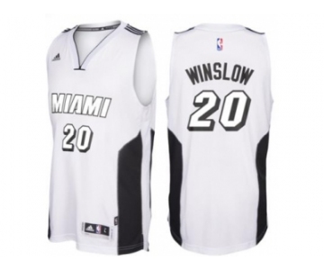 adidas Miami Heat #20 Justise Winslow White Tie Swingman Climacool Jersey