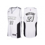 adidas Miami Heat #21 Hassan Whiteside White Tie Swingman Climacool Jersey