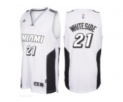 adidas Miami Heat #21 Hassan Whiteside White Tie Swingman Climacool Jersey