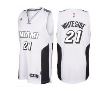 adidas Miami Heat #21 Hassan Whiteside White Tie Swingman Climacool Jersey