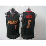 nba miami heat #1 bosh black[black orange number][fans edition]