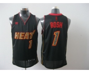 nba miami heat #1 bosh black[black orange number][fans edition]