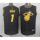 nba miami heat #1 bosh black[gold lettering fashion]