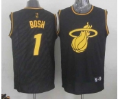 nba miami heat #1 bosh black[gold lettering fashion]