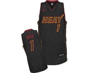 nba miami heat #1 bosh black[orange number]