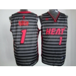 nba miami heat #1 bosh grey[black strip]