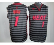 nba miami heat #1 bosh grey[black strip]