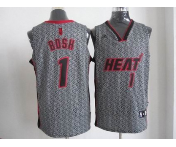 nba miami heat #1 bosh grey[static fashion swingman]