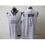 nba miami heat #1 bosh white[swingman full white]