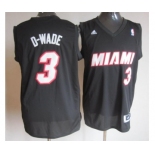 nba miami heat #3 d-wade black[revolution 30 swingman]