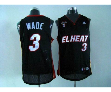 nba miami heat #3 wade black [latin nights swingman]