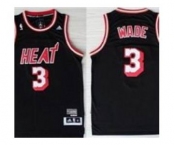 nba miami heat #3 wade black m&n