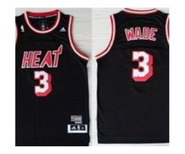 nba miami heat #3 wade black m&n