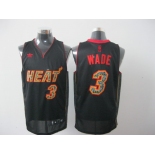 nba miami heat #3 wade black[black orange number][fans edition]