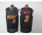 nba miami heat #3 wade black[black orange number][fans edition]