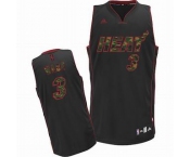 nba miami heat #3 wade black[camo fashion swingman]