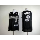 nba miami heat #3 wade black[revolution 30 swingman]