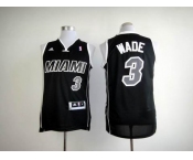 nba miami heat #3 wade black[revolution 30 swingman]