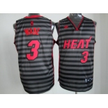 nba miami heat #3 wade grey[black strip]