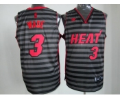 nba miami heat #3 wade grey[black strip]