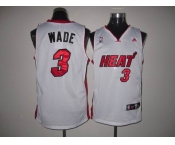 nba miami heat #3 wade white(fans edition)