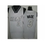 nba miami heat #3 wade white[silver number]