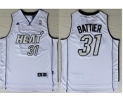 nba miami heat #31 battier white[number silver][revolution 30 swingman]