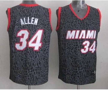 nba miami heat #34 allen black leopard print[2014 new]