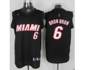 nba miami heat #6 bron bron  black