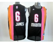 nba miami heat #6 james black-orange[2012 new][miami]