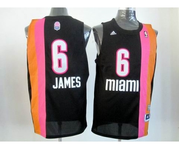 nba miami heat #6 james black-orange[2012 new][miami]