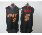 nba miami heat #6 james black[black orange number][fans edition]