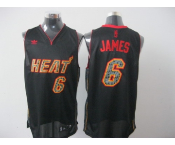 nba miami heat #6 james black[black orange number][fans edition]