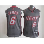 nba miami heat #6 james black/grey[2012]